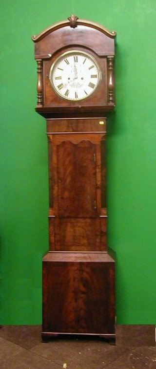 An 18th/19th Century 8 day striking longcase clock by Owen of Oswestry, the 12" circular dial with Roman numerals and subsidiary second hand contained in a mahogany case 82"