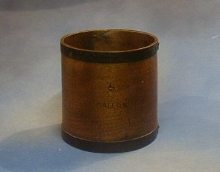 A George V wooden gallon grain measure