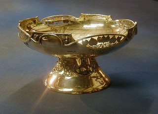 A large and impressive Art Nouveau pierced silver pedestal bowl by Walker & Hall, Sheffield 1912, 13", 45 ozs