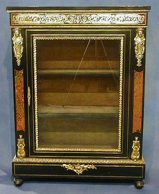 A 19th Century ebonised and boulle pier cabinet