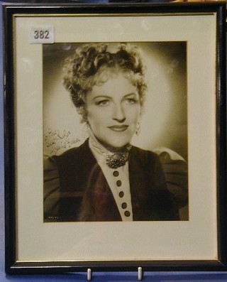 A  black and white photograph of Gracie Fields, signed To Peter Best Wishes Gracie Fields 9" x 7"