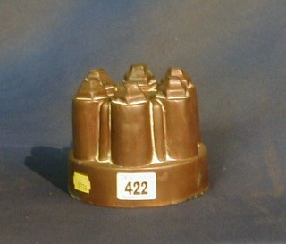 A 19th Century copper jelly mould, the base marked 236, 4"