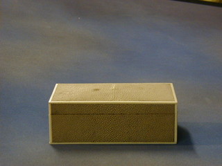 A 1930's shagreen and ivory mounted twin compartment cigarette box with hinged lid by Brook & Sons 7"