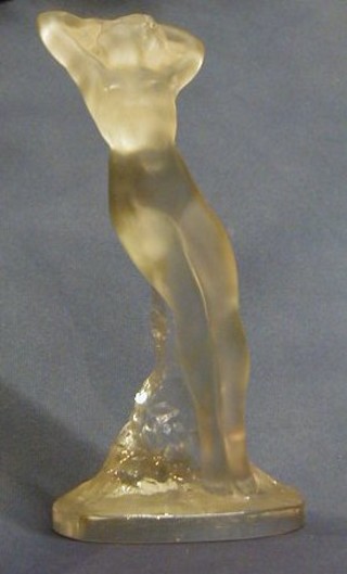 A Lalique sculpture of a standing naked lady the base signed Lalique France 10"
