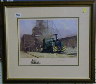 David Shepherd, a coloured print "On The Sub Nigel Mine in the Transvaal"