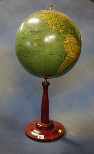 A Continental 1930's terrestrial globe marked Prof. D.R. Krauses 