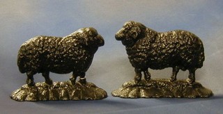 A pair of 19th Century cast iron door stops in the form of rams 7" 