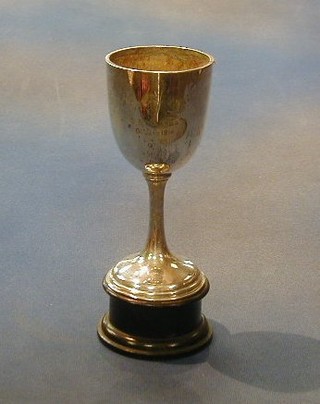 A silver goblet shaped trophy cup, Birmingham 1909