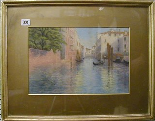 Johnger Son,  19th Century impressionist watercolour drawing "Venetian Scene with Canal and Gondola" 10" x 14"