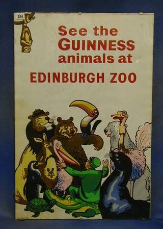 A 1950/60's Guinness advertising poster  "See the Guinness Animals at Edinburgh Zoo"