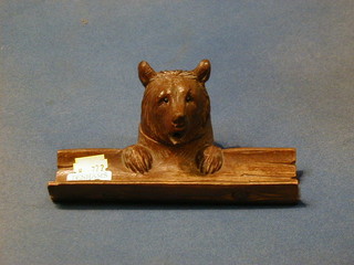 A Bavarian carved inkwell in the form of a bear marked Kloster
