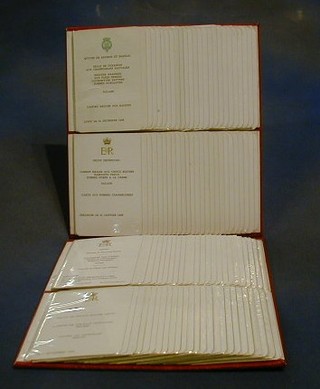 A collection of 200 QEII Royal luncheon and dinner menus 1972 to 1999 including Christmas day