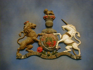 A cast alluminium British Embassy crest 26"