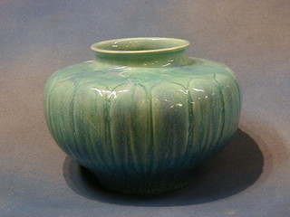 A Pilkingtons Royal Lancastrian ware turquoise glazed vase, the base impressed 2834X England 8"