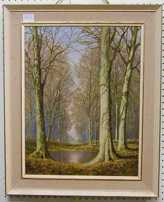 David Mead, oil painting on board "Near Petworth Sussex" 17" x 13" signed