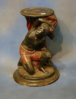 A 19th Century seated Blackamoor figure 22"