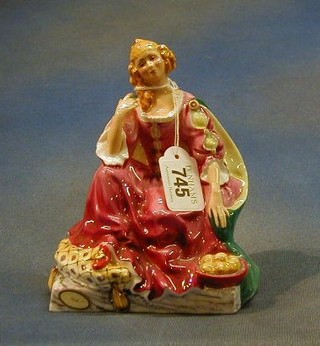 A Janus Studio porcelain figure of a seated lady - "The Illustrius Ladies of the Stage - Nell Gwyn" 6"