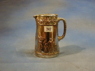 A 19th Century Wedgwood silver lustre jug, the base impressed Wedgwood 7"