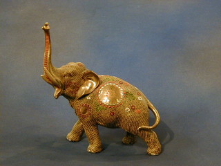 A Japanese late Satsuma porcelain figure of an elephant 7" (1 tusk f)