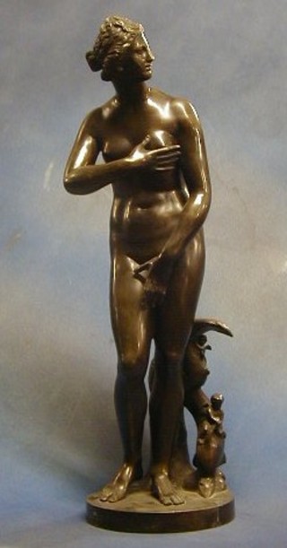 A. Pandiani Milano, a fine quality 19th Century bronze of Standing Venus, raised on a circular base 26"