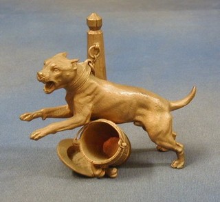 A gilt bronze figure of a chained mastiff 5"