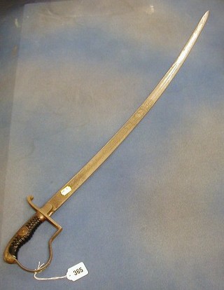 A 19th Century German light cavalry sabre, the 34" blade etched and marked Feld Art Regt O Sharnhorn (1) Hann Noo No. 10