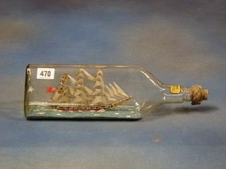 A ship in a bottle "Cutty Sark" 14"