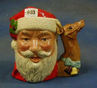 A large Royal Doulton character jug, Santa Claus with reindeer handle, base marked D6675