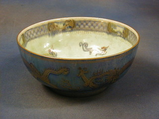 A circular Wedgwood Dragon Blue Lustre bowl, the base marked Wedgwood England Z48294, 10"