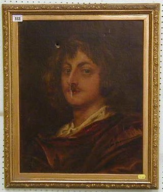 An 18th Century oil painting on canvas "Portrait of a Gentleman" 19" x 16" (f) 