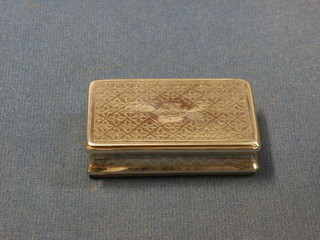 A George III rectangular silver snuff box with engraved decoration Birmingham 1782 (slight hole)