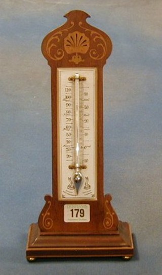 A late Victorian thermometer by Dex Dixie of 552 Oxford Street London, contained in a mahogany case