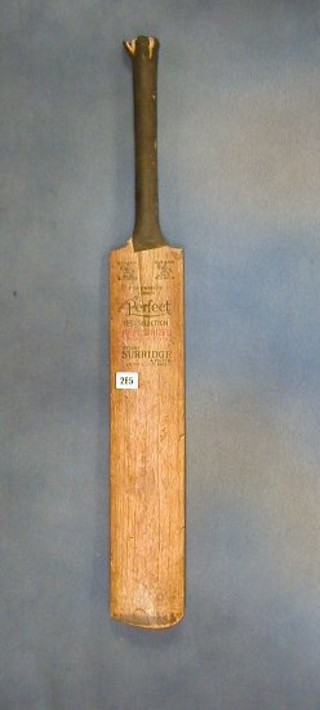 A Stuart Surridge & Co. cricket bat "The Perfect"