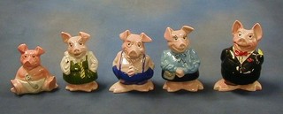 A set of 5 Wade Natwest Piggy Banks