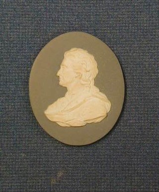 A rare 18th Century Wedgwood and Bentley oval porcelain plaque depicting a classical figure 3"