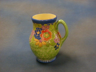 A 1930's Royal Crown Ducal floral decorated jug 9"