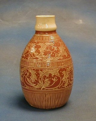 An Art Pottery vase the base marked WW Overstone 10"