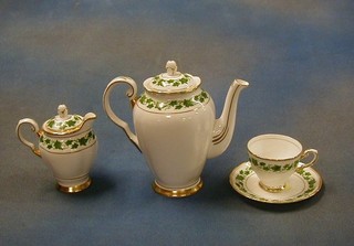 A 19th Century 34 piece floral patterned tea service comprising circular bread plate, 12 tea plates, 12 saucers, 6 cups, cream jug and sugar bowl and a part Coalclough Napoleon ivy tea service, do. coffee service and 1 other tea service