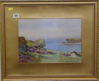 Winifred Stanard, watercolour drawing "Sea Scape with Cliffs" 10" x 14"