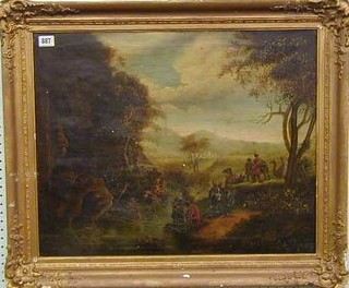 18th Century oil painting on canvas "John The Baptist" 19" x 24" marked to the reverse 