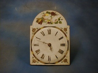 A 19th Century Continental striking hanging wall clock with 12" arched painted dial