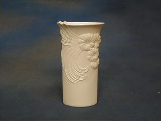 A white glazed German Kaiser porcelain vase 8"