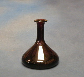 A 19th Century plum glass decanter by Thomas Webb England, 7"