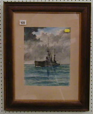 W Stuart, watercolour drawing "Dreadnought" signed and dated 1914 12" x 9"