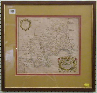 Rice Blone, a 17th/18th Century map of Middlesex 11" x 12"