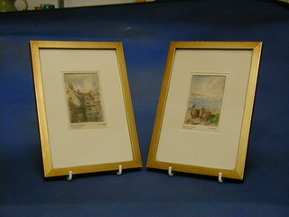 R C Bean a pair of watercolour drawings "Fishing Boats Swanage and The Mill Pond Swanage" 3" x 2"