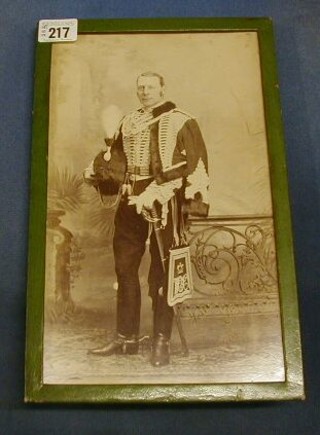 An early black and white photograph of Lord Lonsdale in military uniform signed Yours Truly Lonsdale, dated 1901