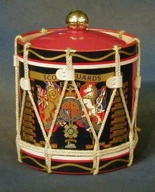 A plastic ice bucket in the form of an Elizabeth II Scotts Guard side drum