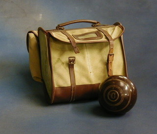 4 1930's brown Bakelite bowls by Thomas Taylor of Glasgow in fibre carrying case