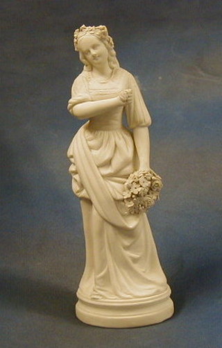 A  19th Century Parian figure of a standing lady with reef 13" (f)